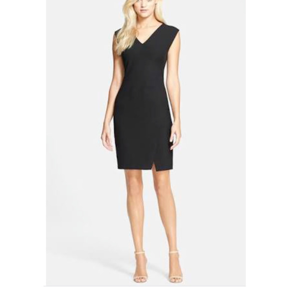 Diane Von Furstenberg Dresses & Skirts - Diane Von Furstenberg Megan Sheath Dress Womens Size 12 Black Sleeveless V-Neck